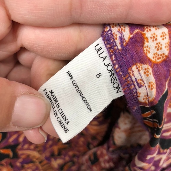 Ulla Johnson Maxi Cotton Dress Womens 8 Tiered Floral Puff Sleeve Romantic Boho - Picture 8 of 9